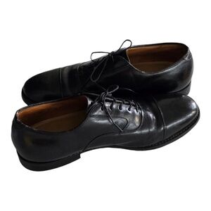 Johnston & Murphy Dress Shoes 8.5 Men Optima Black Leather Lace Up Excellent